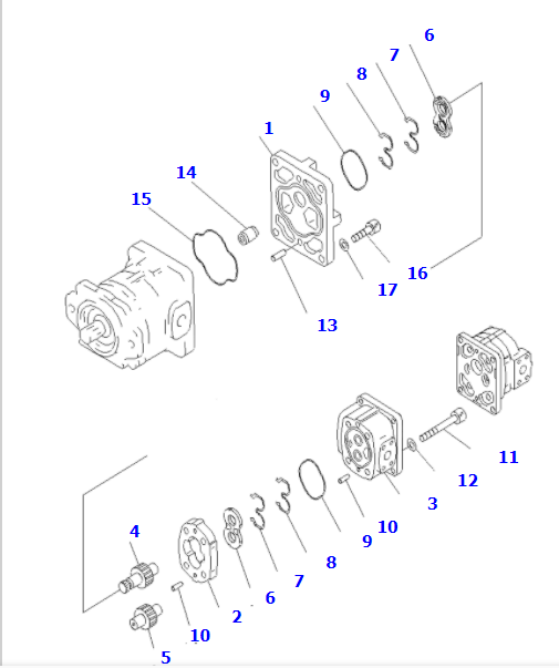 齿轮泵705-34-26340适用于小松挖掘机PC1250-7 PC1100-6 PC1100LC-6 PC1100SP-6、小松挖掘机配件