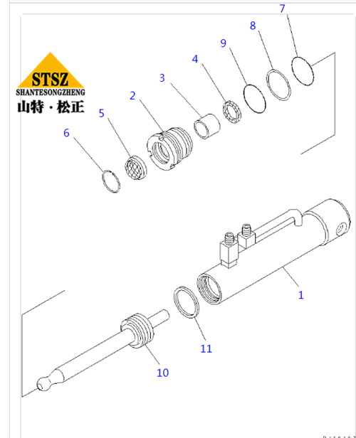 D275A-5D D375A-5DPIN PULLER CYLINDER  油缸195-63-08080