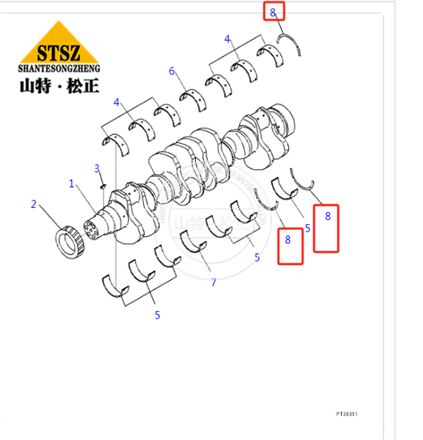 WA800-3EO WA900-3EO加大止推瓦 Metal Assembly,Oversize 0.25mm6215-29-8050