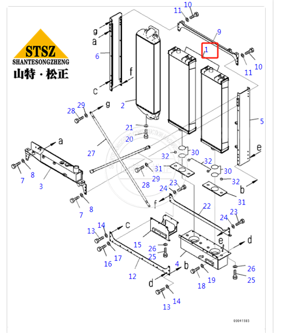 HD605-7E1 HD465-7E1散热器Radiator Subassembly 569-03-89100,569-03-89113