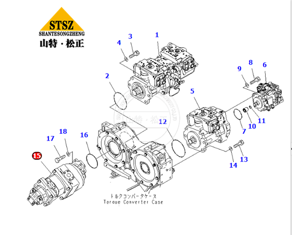 705-55-43040 PUMP ASS'Y,TORQUE CONVERTER KOMATSU original parts WA600, WD600