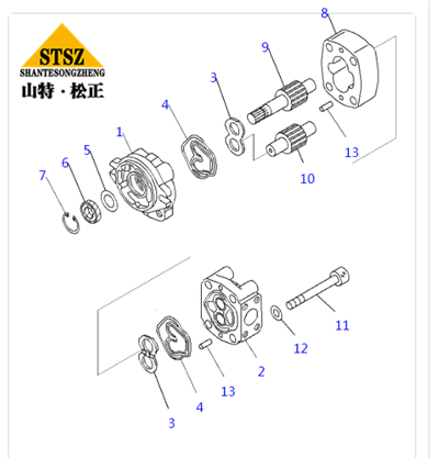 小松挖掘机PC2000-8齿轮泵，风扇泵705-40-02180,小松齿轮泵齐全