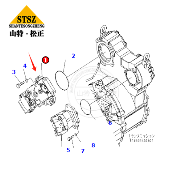 小松GD755-3齿轮泵708-1W-00620,小松平地机配件