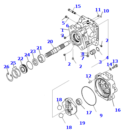进口WA500-6R装载机配件 转向泵708-1w-00730 进口装载机转向泵Pump