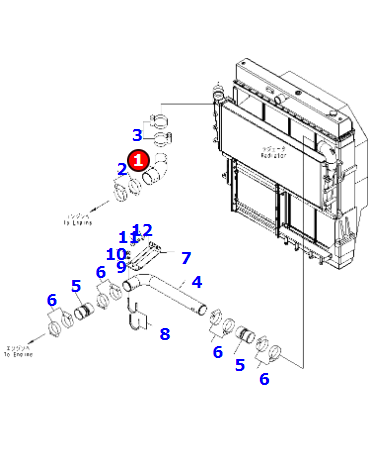 进口装载机WA600配件426-03-35480水箱软管-济宁山特松正工程机械