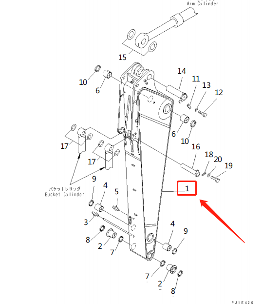供应进口挖掘机PC1250-8斗臂总成21n-70-00354原厂原装