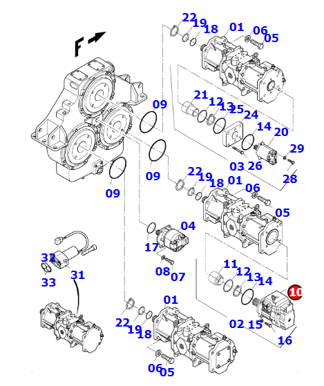 进口大型矿山挖掘机PC3000配件708-1G-00020泵总成-济宁山特松正工程机械