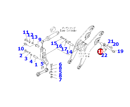 进口装载机WA800配件427-70-11972销轴-济宁山特松正工程机械