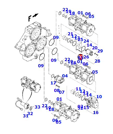 进口大型矿山挖掘机PC3000配件708-2K-00034液压泵-济宁山特松正工程机械