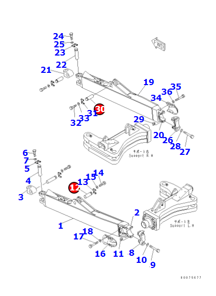 进口轮式推土机WD600配件09255-04175销轴-济宁山特松正工程机械