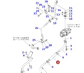  loader WA600-3 hydraulic pump hose 07260-05850