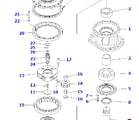  excavator PC2000-8 rotary vertical shaft 21T-26-67110
