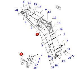  excavator PC1250-8 Boom Assembly 21N-942-0031