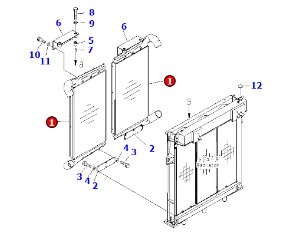 excavator PC2000-8 radiator core 21T-03-31160, cooling water tank