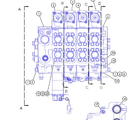 Caterpillar bulldozer D9R quadruple valve 187-8636, control valve