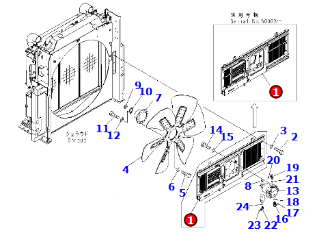 散热器支架组件209-03-41192 适用挖机PC800SE-8