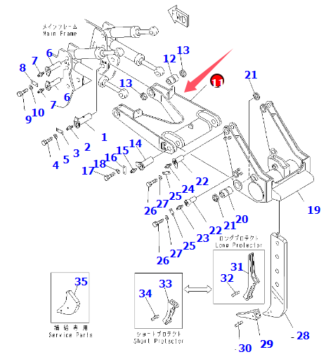 推土机D475A-2 ARM松土器198-79-21320 198-78-21110