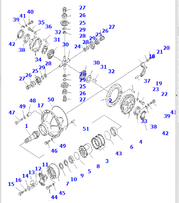 进口装载机WA800/900-3后桥差速器 427-23-21002