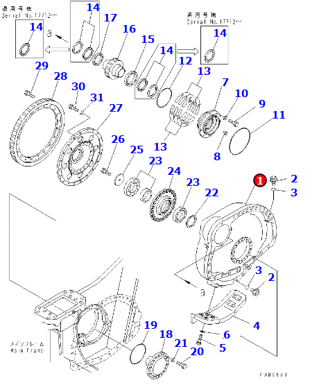 变速箱总成195-27-34221 适用推土机D375A-3