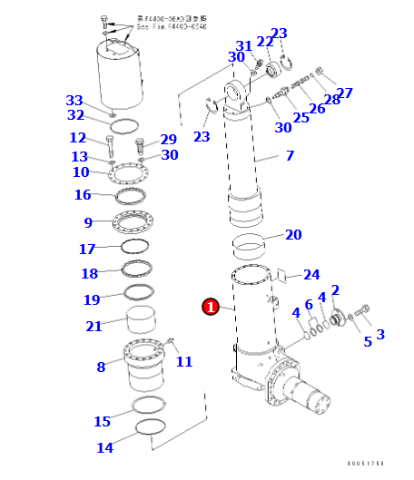 矿山进口HD785-7气缸总成566-50-81511 纯正液压件
