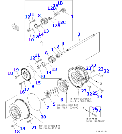 进口装载机WA1200-3 泵总成42C-22-14450