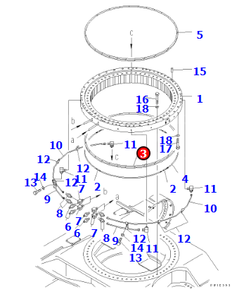 挖机PC1250-7回转支承 密封垫21N-25-31410 21N-25-31420
