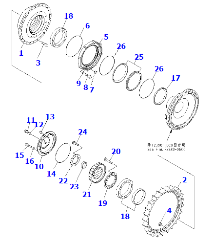 进口自卸车HD1500-8P 终转动总成562-22- 50820