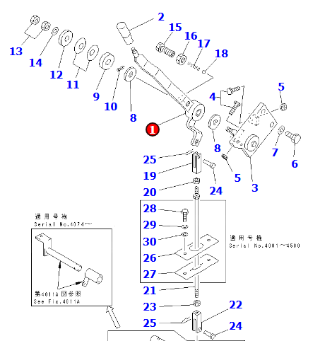 矿山平地机GD605A-5S 杠杆23B-43-12150