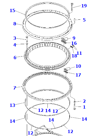 PC2000-8进口挖机 21T-25-00101回转盘总成