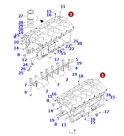 矿用自卸车HD785 发动机缸体6219-21-1200