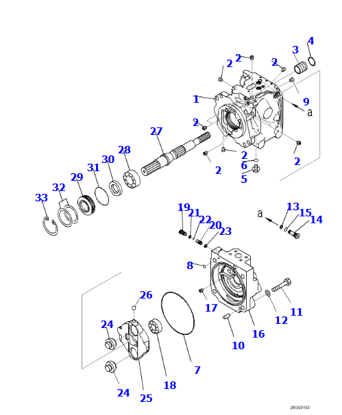 液压泵总成708-1W-02260 进口矿用自卸车HM400-5