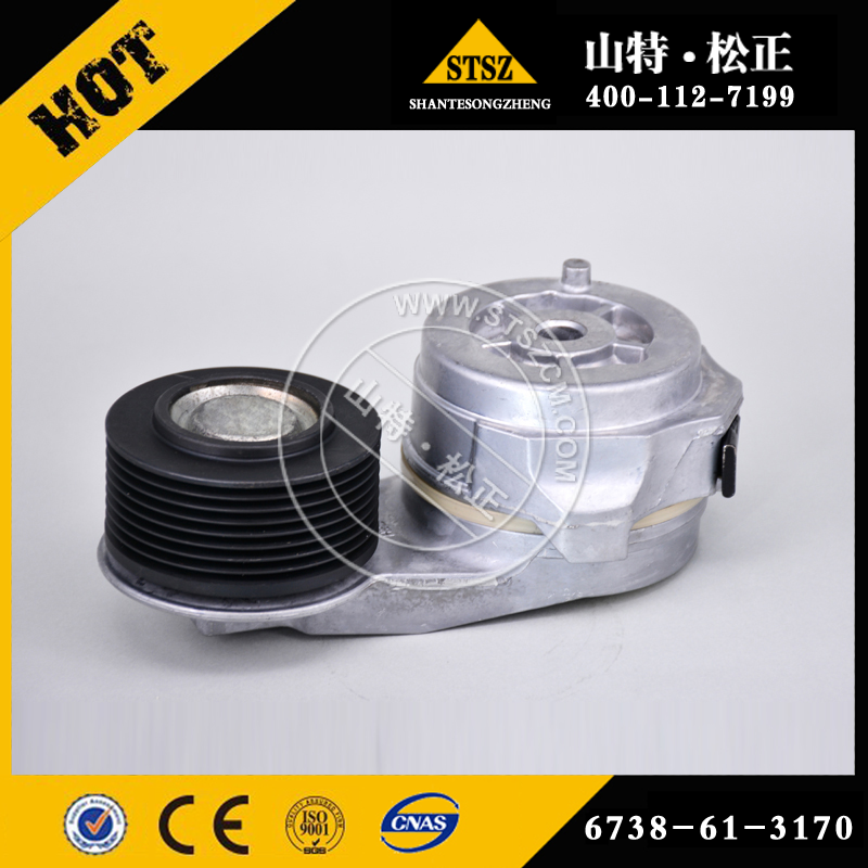 进口配件PC200-7，皮带涨紧轮6738-61-3170