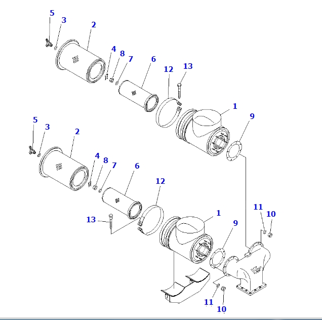 6162-83-7500 Air Cleaner Assy for Engine No,SDA12V140-1B-A