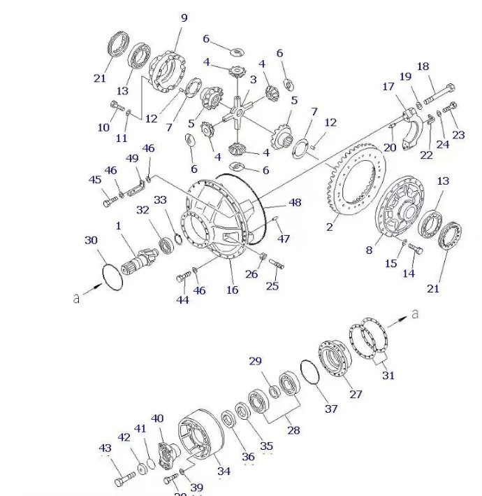 428-23-20100 REAR AXLE ASS'Y For  LOADER WA700