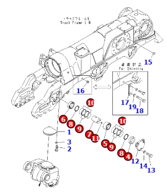 DOZER PIN ASS'Y 195-30-69400 Suitable For  D375A-5D Model